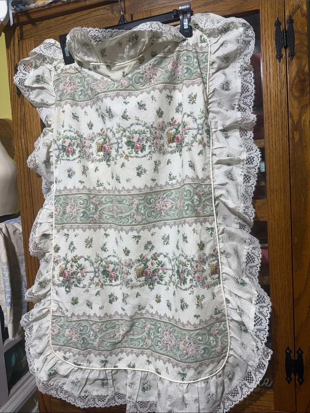 Floral Ruffled pillowcase with Lace Trim pillow sham vintage Cottagecore